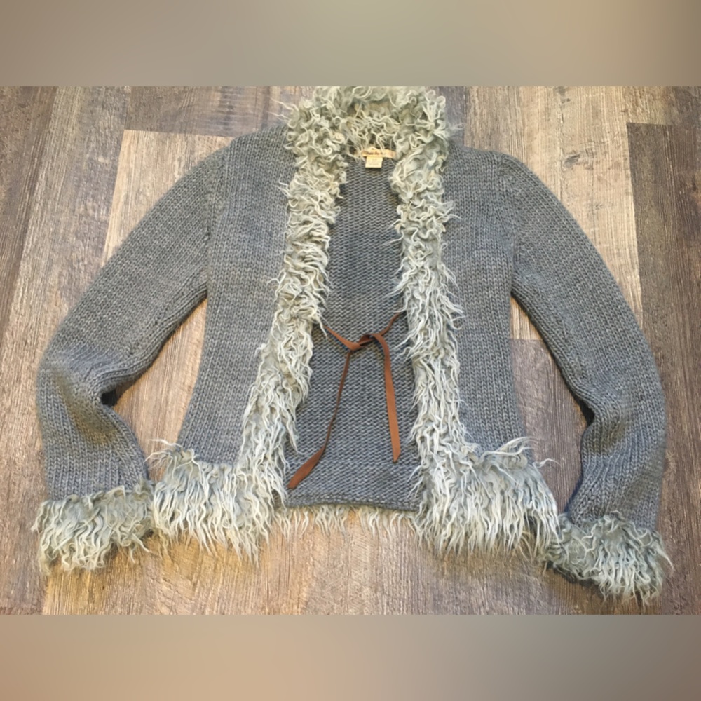 Funky Warm Grey Free People Sweater Jacket